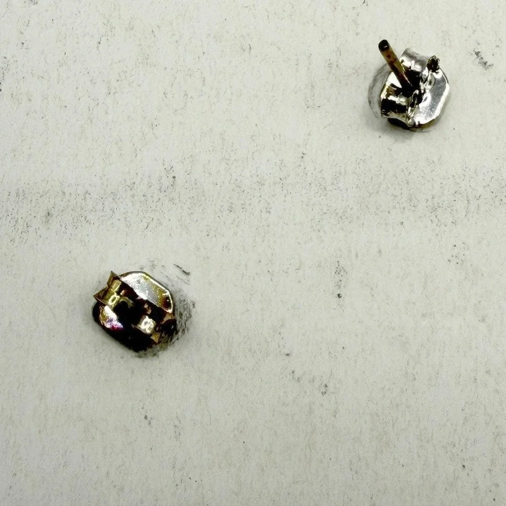 March Birthstone Stud Earrings Aqua Rhinestone Silver Tone NOS NWT